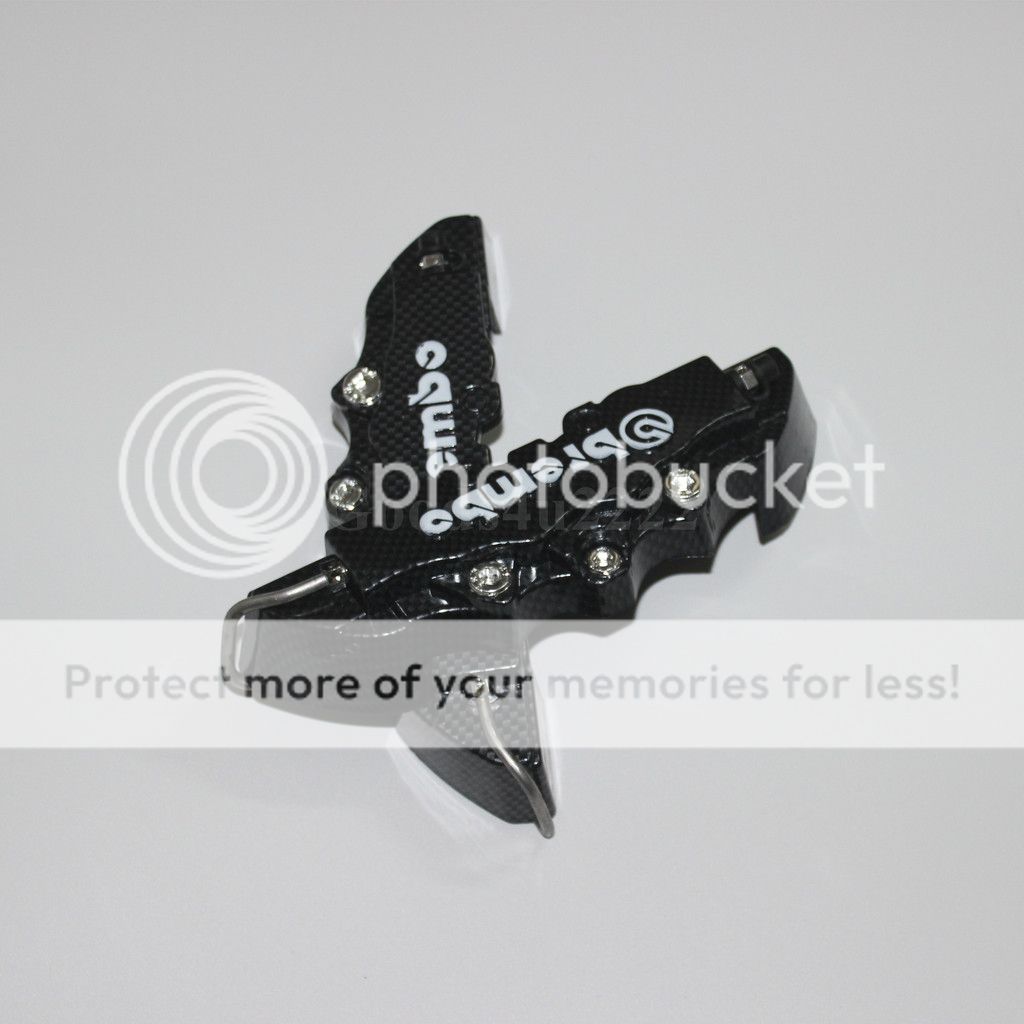 2x Carbon Fiber Look Disc 3D Brake Caliper Cover Racing Brembo Style