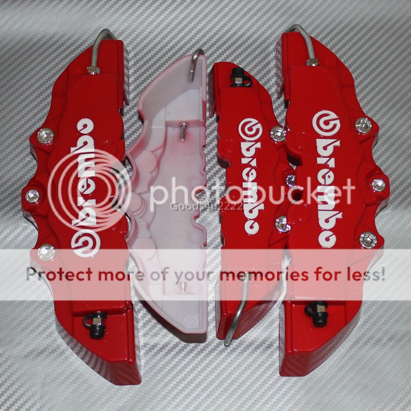 4PCS 3D Red Color Brembo Racing Disc Brake Caliper Covers Set