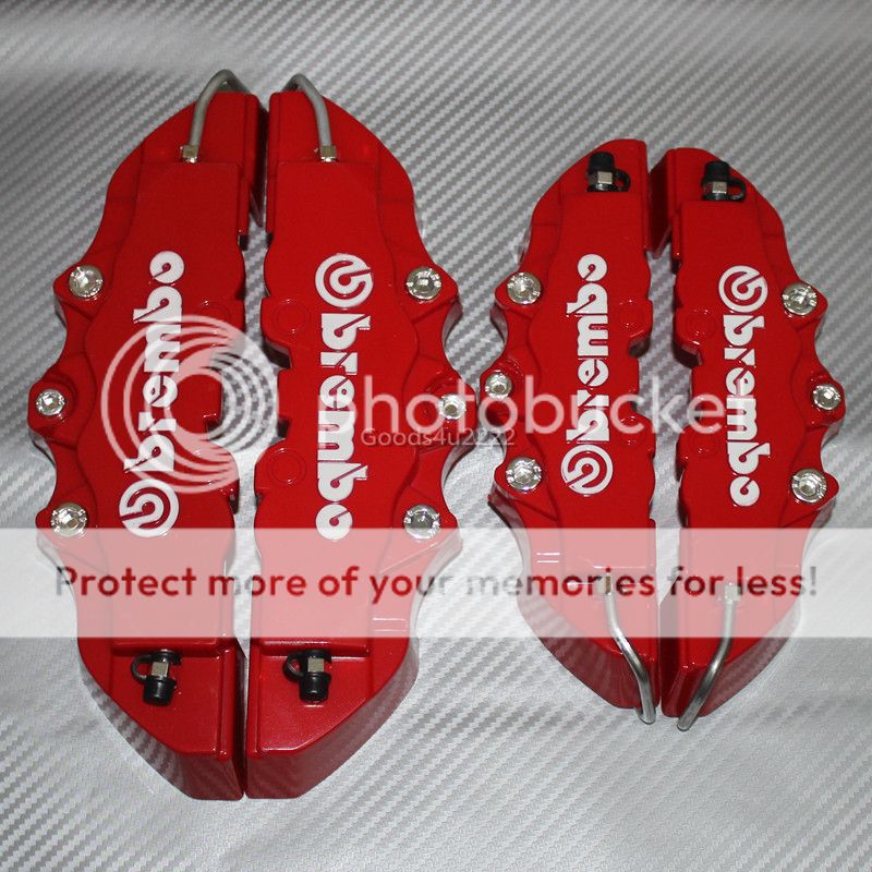 4PCS 3D Red Color Brembo Racing Disc Brake Caliper Covers Set
